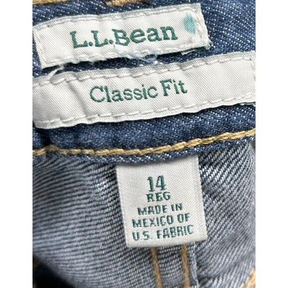 LL Bean Jeans Women's Size 14 Blue Classic Fit 100% Cotton Straight Leg - Picture 6 of 7